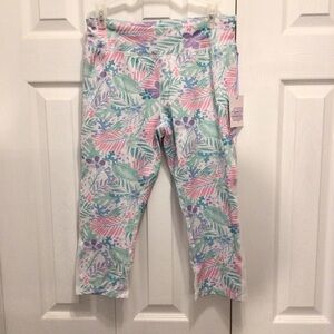 More than Magic Girls Floral Mesh Panel Activewear Capri Leggings Size XL 14-16
